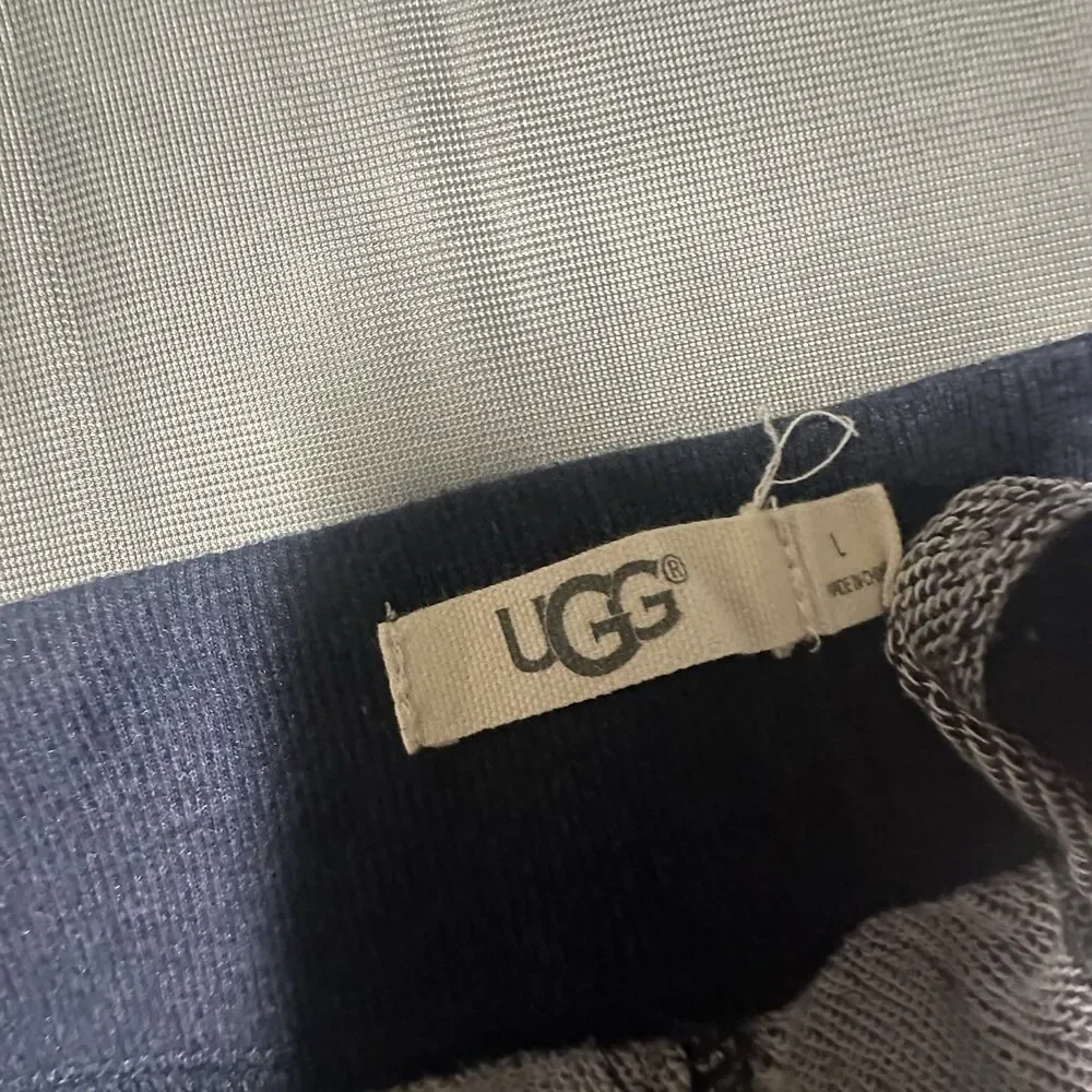 Ugg Terry Sweat Shorts Mens Large Lounge Navy Blue Casual Flat Front Drawstring - Picture 6 of 9